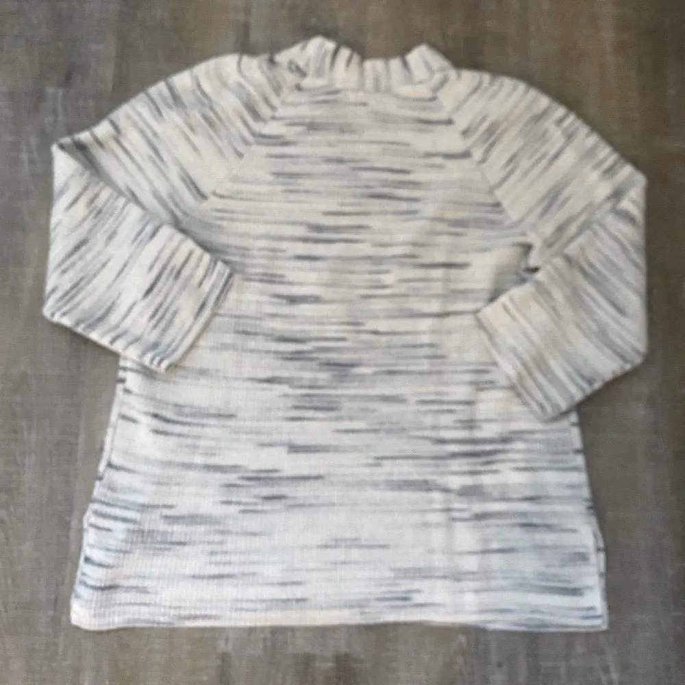 J. JILL Pure Jill Waffle Ribbed V-Neck Sweater Women’s L Striped Knit Tunic Cozy - Image 10