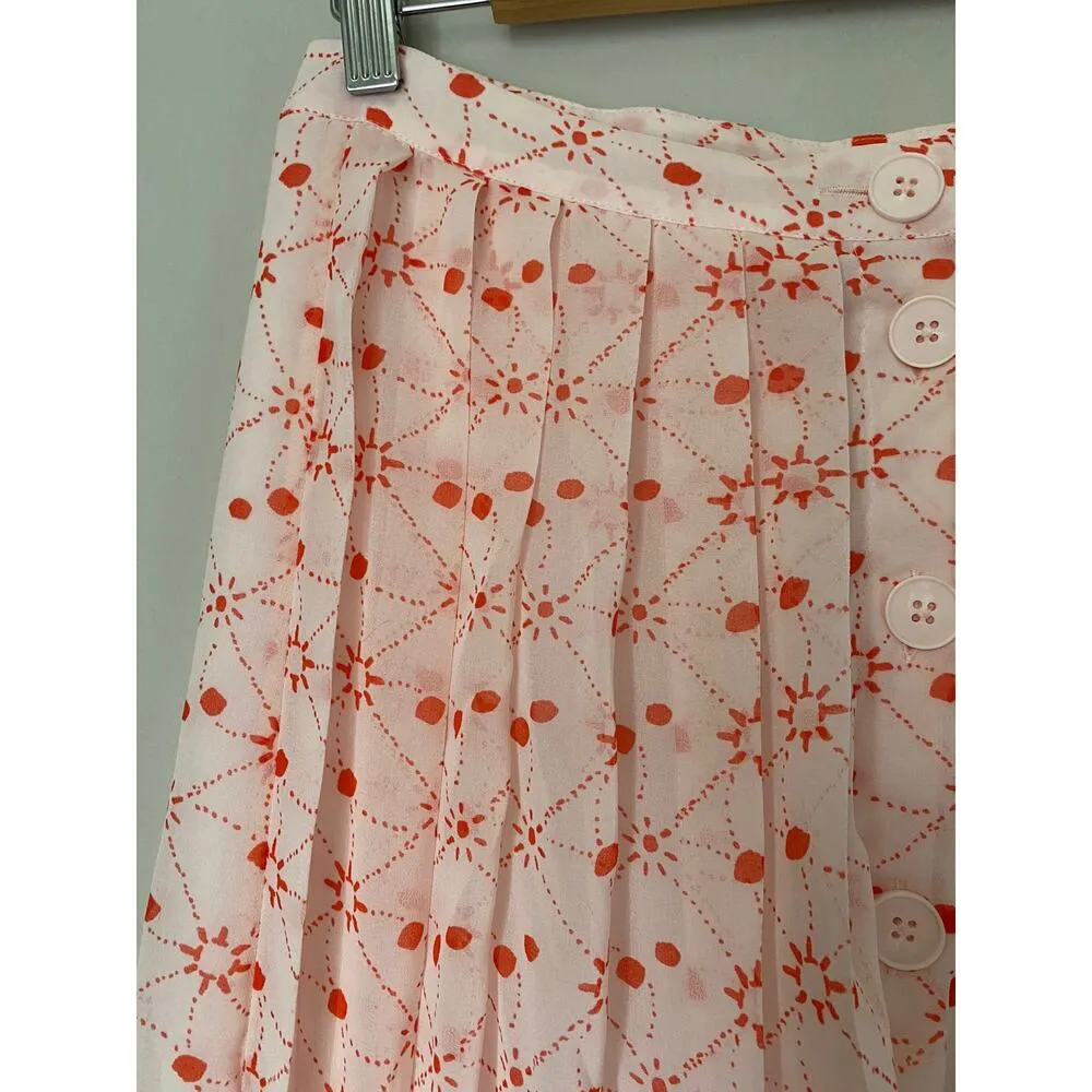 Avec Les Filles Constellation Pleated Sheer Fully Lined Skirt Women's sz. 6 - Image 5