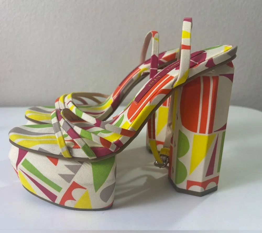 Gianni Bini NWT  Parrish Multi Color Geometric Ankle Strap Platform Sandals 7.5 - Image 5