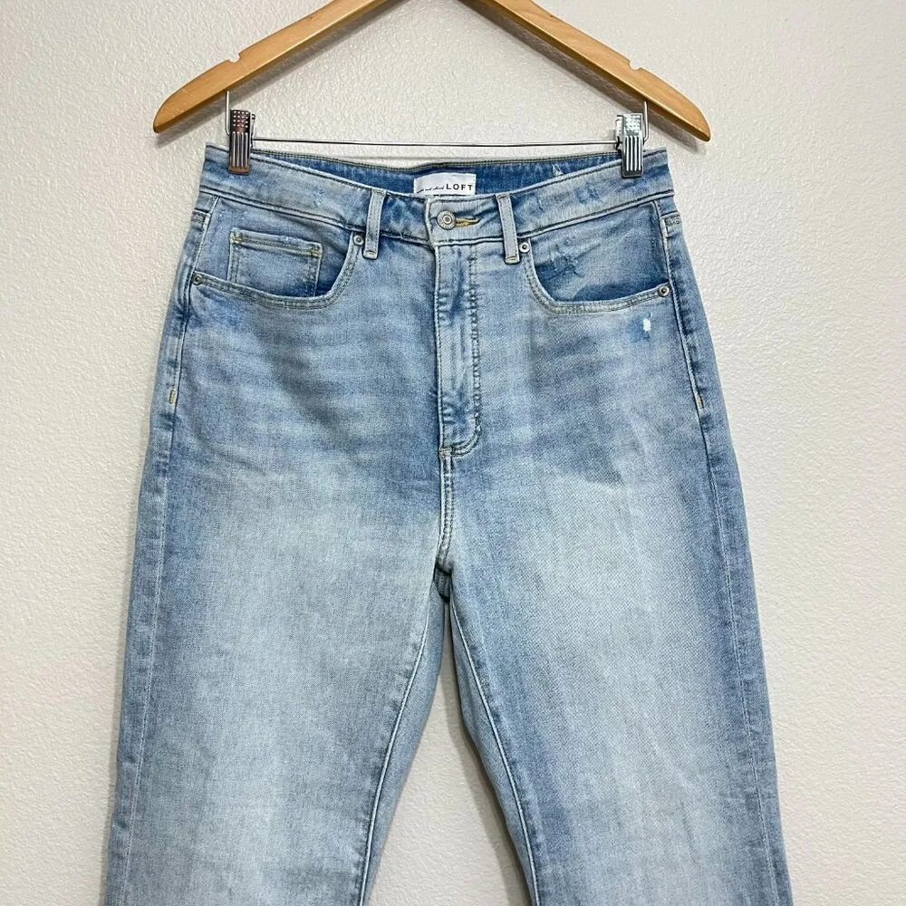 Loft  Curvy Slim Flare Jeans Size 28 / 6 Women's High Rise Blue Wash Denim - Image 2