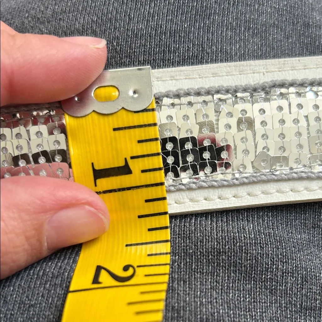 White and Silver Sequin Belt - Image 4