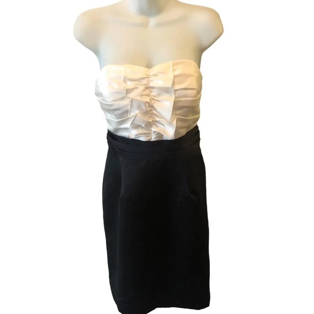 VTG 90’s Alfred Angelo Black Tie Ivory Strapless Cocktail Dress Sz. 12 Romantic - Image 9