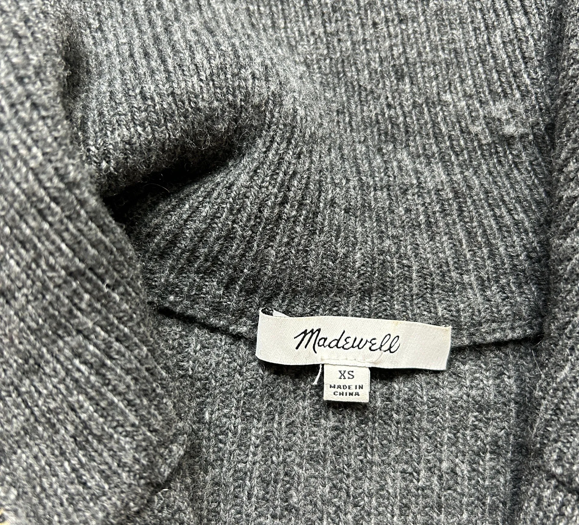 Merino Wool Blend Glenbrook Half-Zip Pullover Sweater Charcoal Gray XS - Image 5