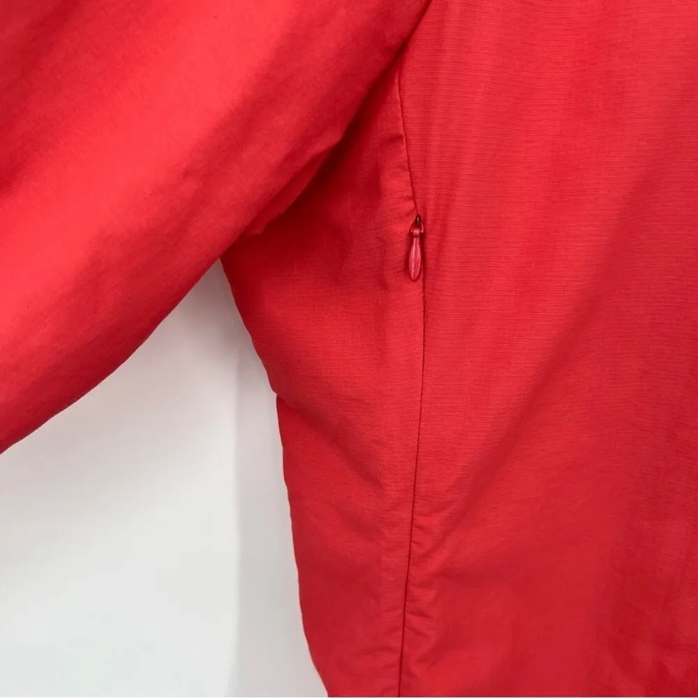 REI coral tab sleeve vented outdoor active button down zipper pockets shirt M Orange Size M - Image 3