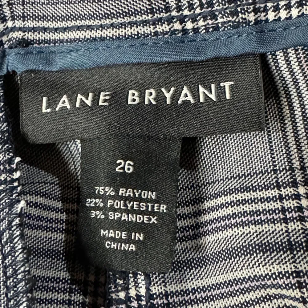 Lane Bryant SZ 26 Dress Career Pants Plaid Zip-Fly Stretch Pocket Flat Front New - Image 9
