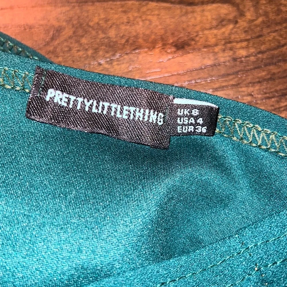 Pretty Little Things Emerald One Shoulder Bodysuit - Image 5