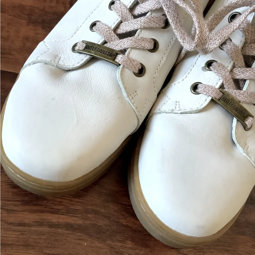 HARLEY DAVIDSON leather sneakers 🏍️ White Size 9.5 - Image 13