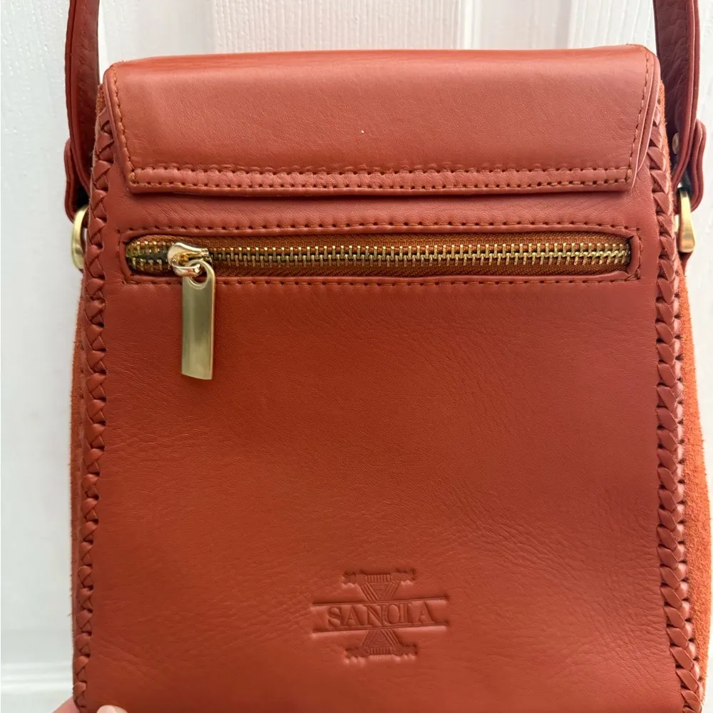 Brand new Sancia the Mini Milla Jet Set leather Bag in Cognac Brown - Image 6