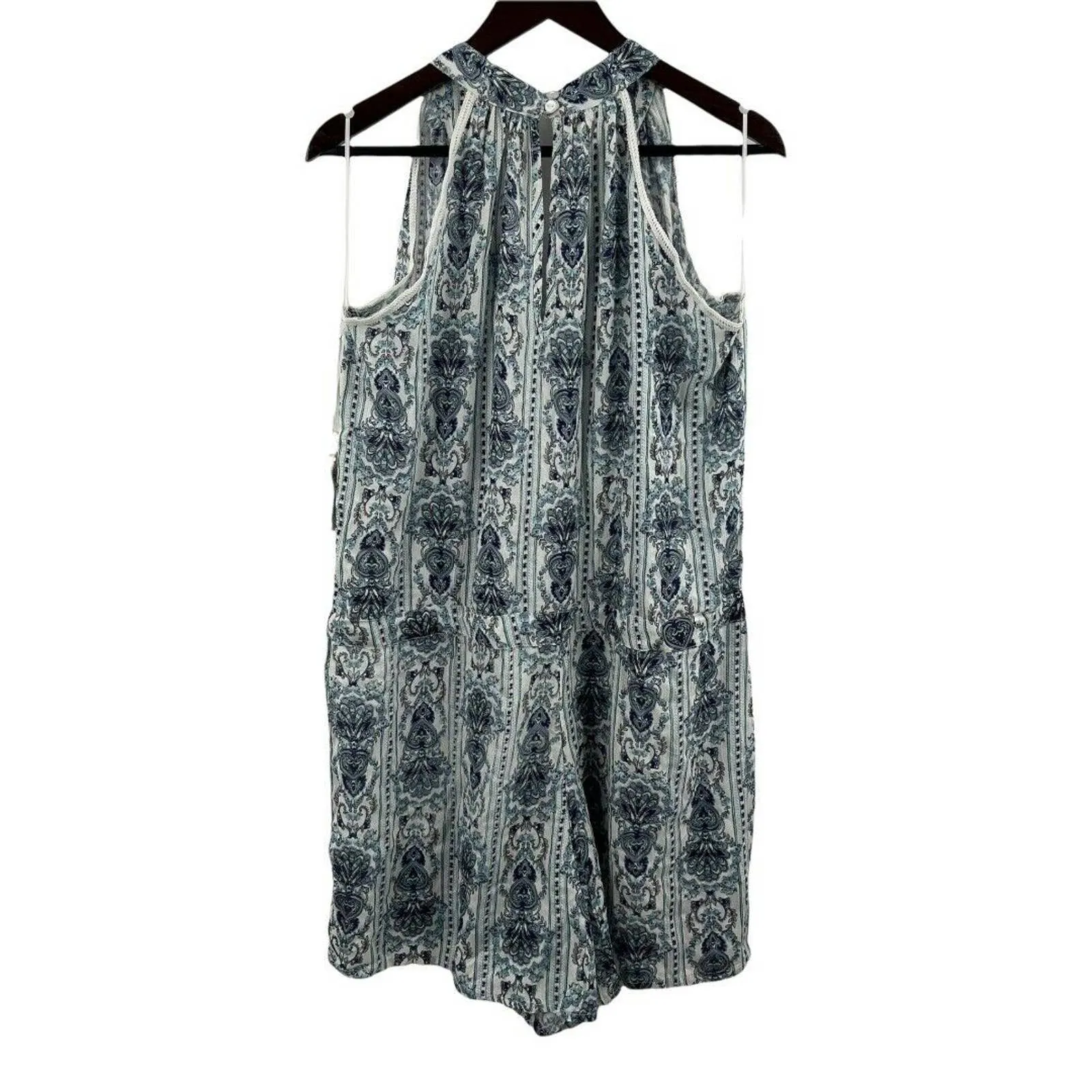 Go‎ Coco Lightweight Blue Print Romper Size 1XL New White - Image 2