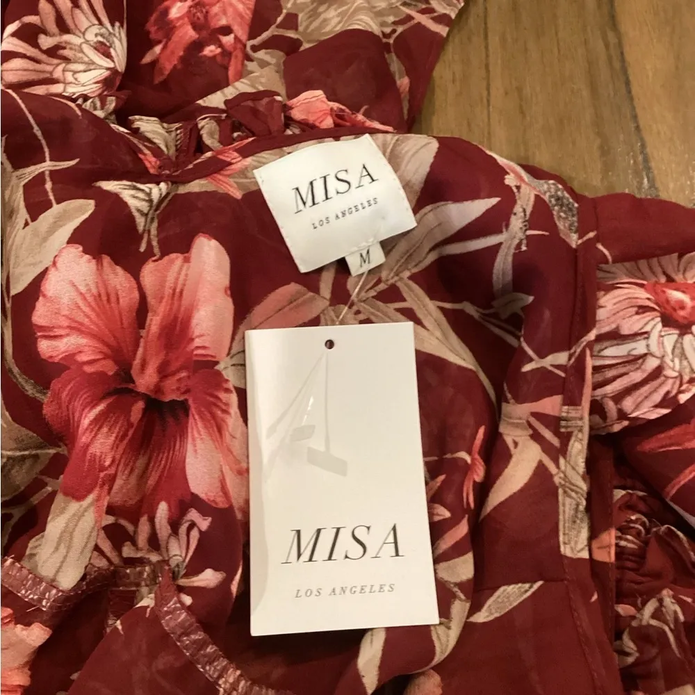 Misa Los Angeles Tayla floral ruffle cascade wrap midi maxi Dress NWT Revolve M - Image 9