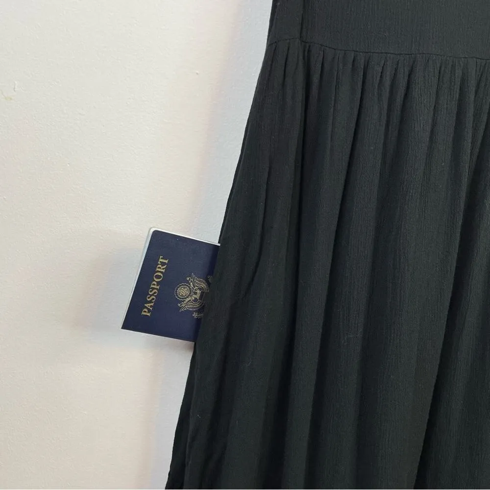 Urban Outfitters UO Gabby Black Ruffle High Neck Flowy Prairie Mini Dress S new - Image 6