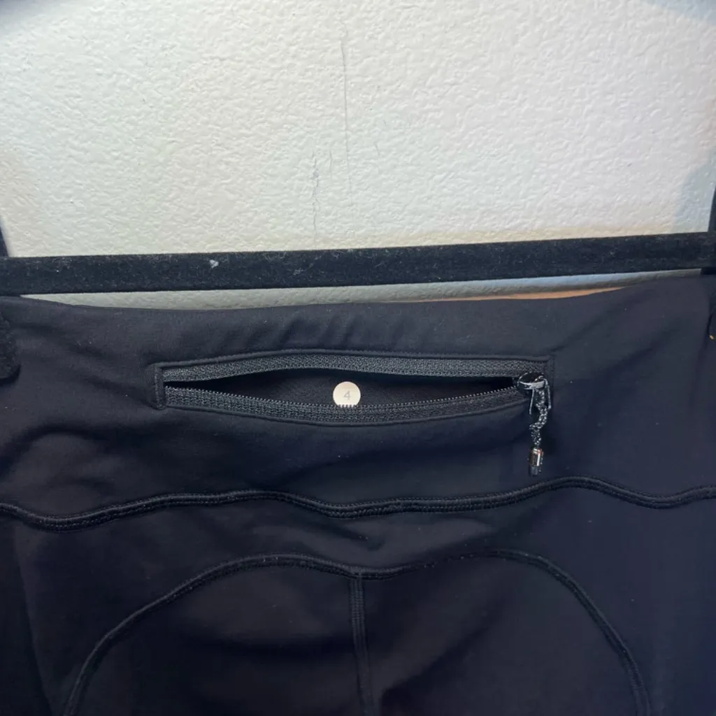 Lululemon Athletica Run Tempo Crop Leggings Ruched Side Black Pockets Women's  4 - Image 12