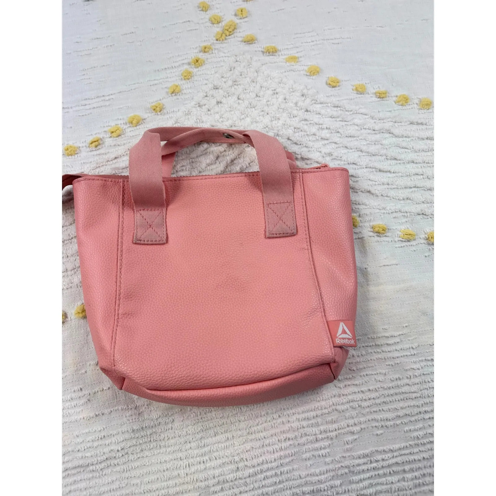 Reebok Mini Tote Bag Purse Salmon Pink Faux Leather Small‎ Handbag - Image 3