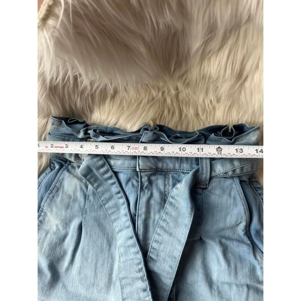 Express Super High Rise Denim Shorts - Light Wash - Image 6