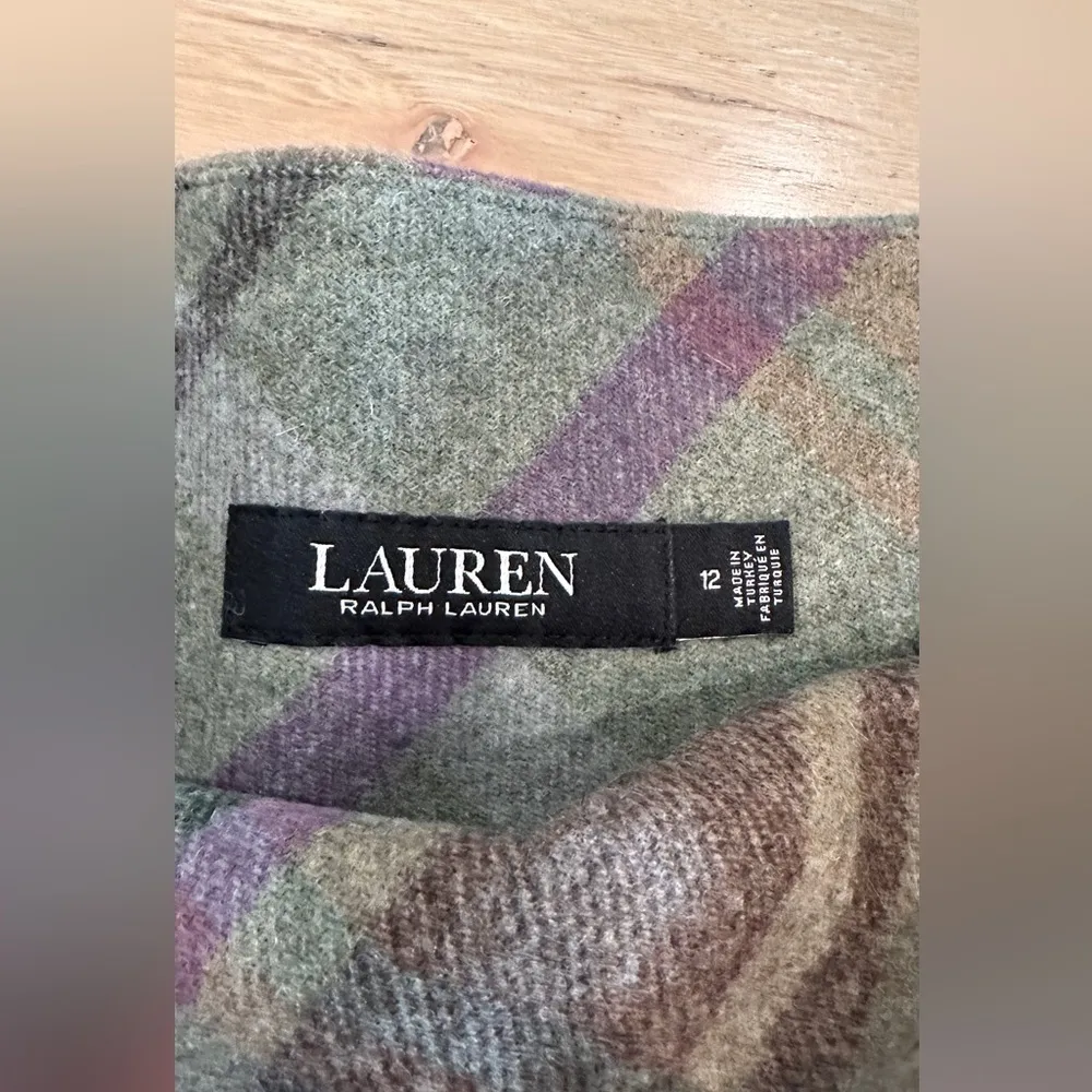 Lauren Ralph Lauren Plaid Fringe Trim Tweed Mini Skirt size 12 NWT - Image 7