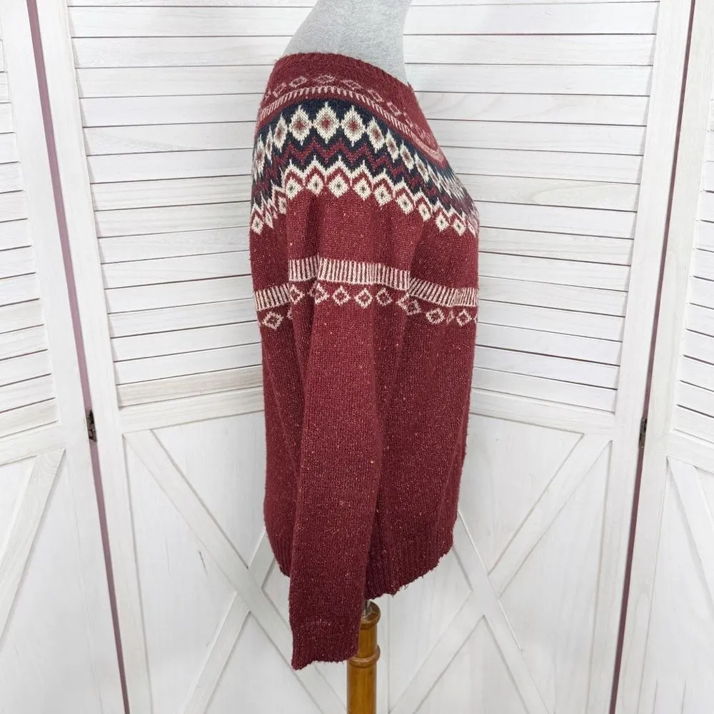 Weatherproof Vintage Fairisle Pullover Sweater Chili Red Small - Image 4