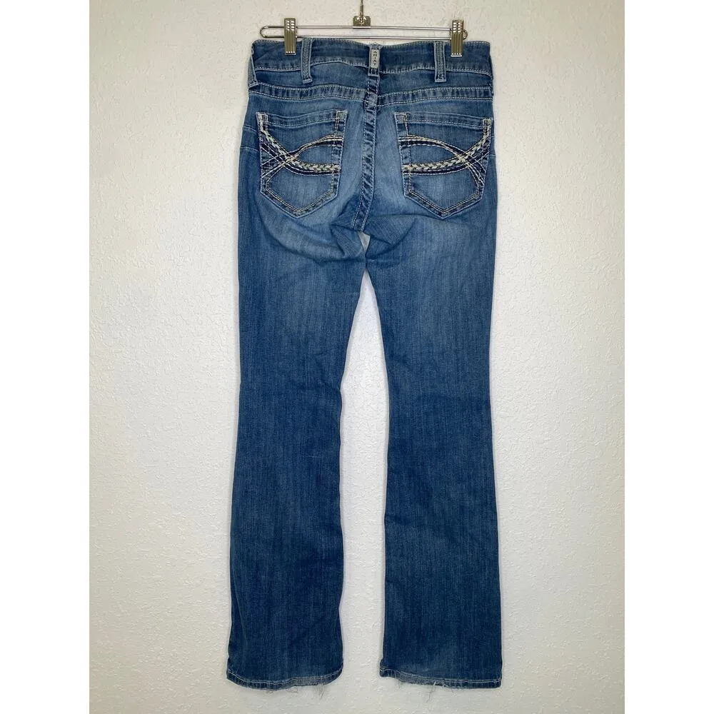 Ariat Real Denim Jeans Natalia Bootcut Low Rise Sz 27R Distressed Western Casual - Image 9