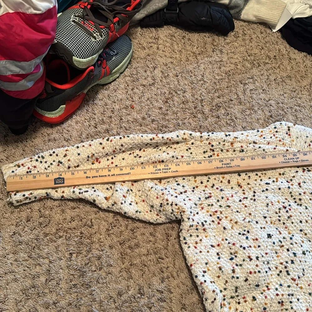 Ee:some Confetti Cable Knit Sweater Womens S/M Ivory Chunky Colorful Size undefined - Image 9