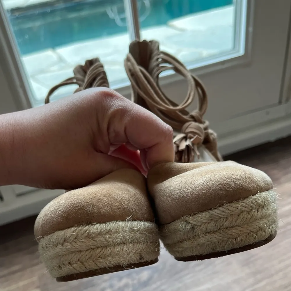 Raye Dixie Espadrille Wedges Revolve Leather Tassels Suede 6 - Image 10