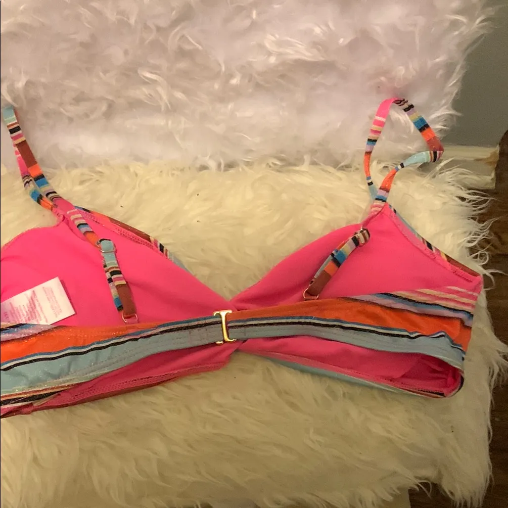 No Boundaries Colorful Striped Bikini - Image 4