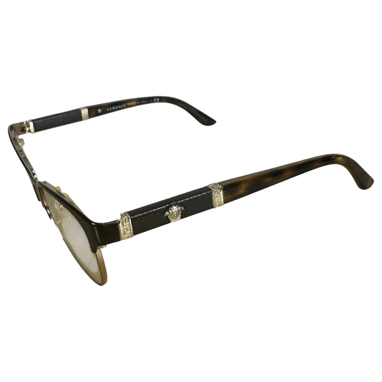 Versace 1233 Brown Gold Tortoise Shell Eyeglasses Frames Vision - Needs Lenses - Image 2