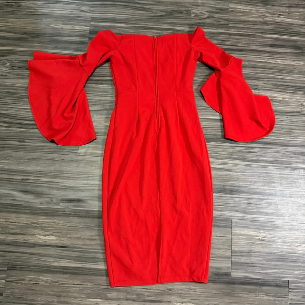 Bisou Bisou Michelle Bohbot red off shoulder dress size 4 - Image 5