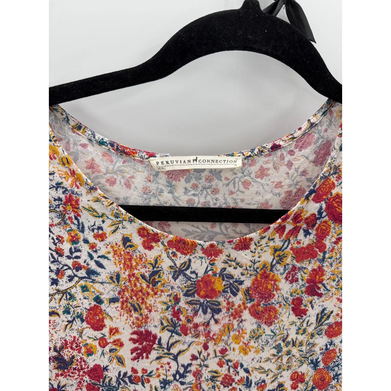 Peruvian Connection Tivoli maxi dress floral print cotton blend bohemian western - Image 5