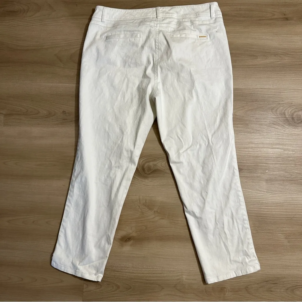 Cache White Denim Stretch Cropped Jeans Size 14‎ - Image 11