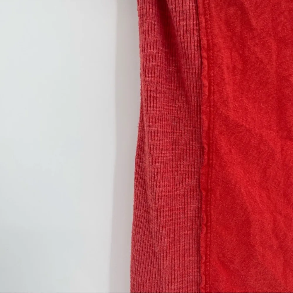 T.la Anthropologie red lagenlook thermal Y2kboho cotton short sleeve tee size xs - Image 11