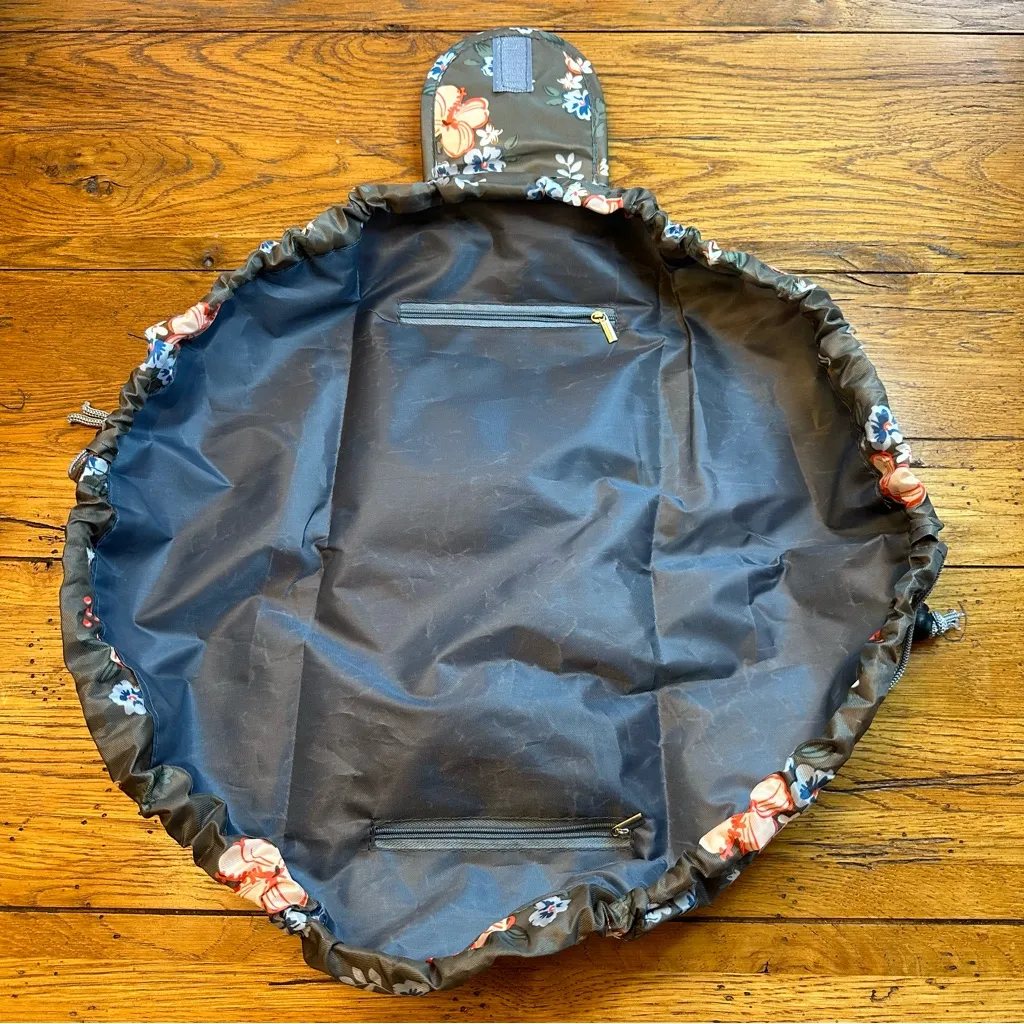 Drawstring Lay Flat Floral Cosmetics Bag NWOT - Image 2