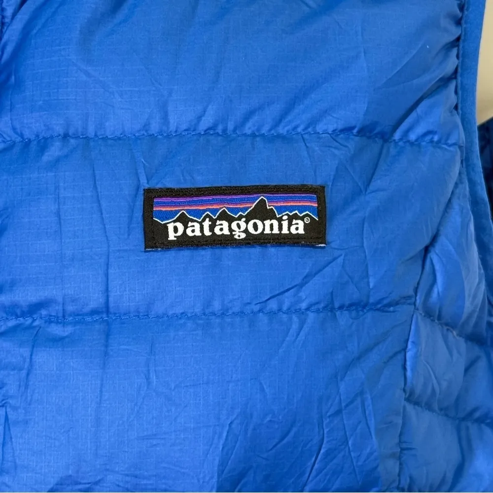 Patagonia Down Women’s Puffer Sweater Vest Quilted Sleeveless Size XS Royal Blue - Image 4