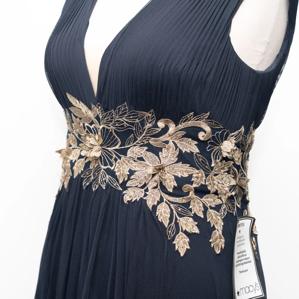 Betsy & Adam. New! Casey V-Neck Chiffon Flowy Gown - Image 11