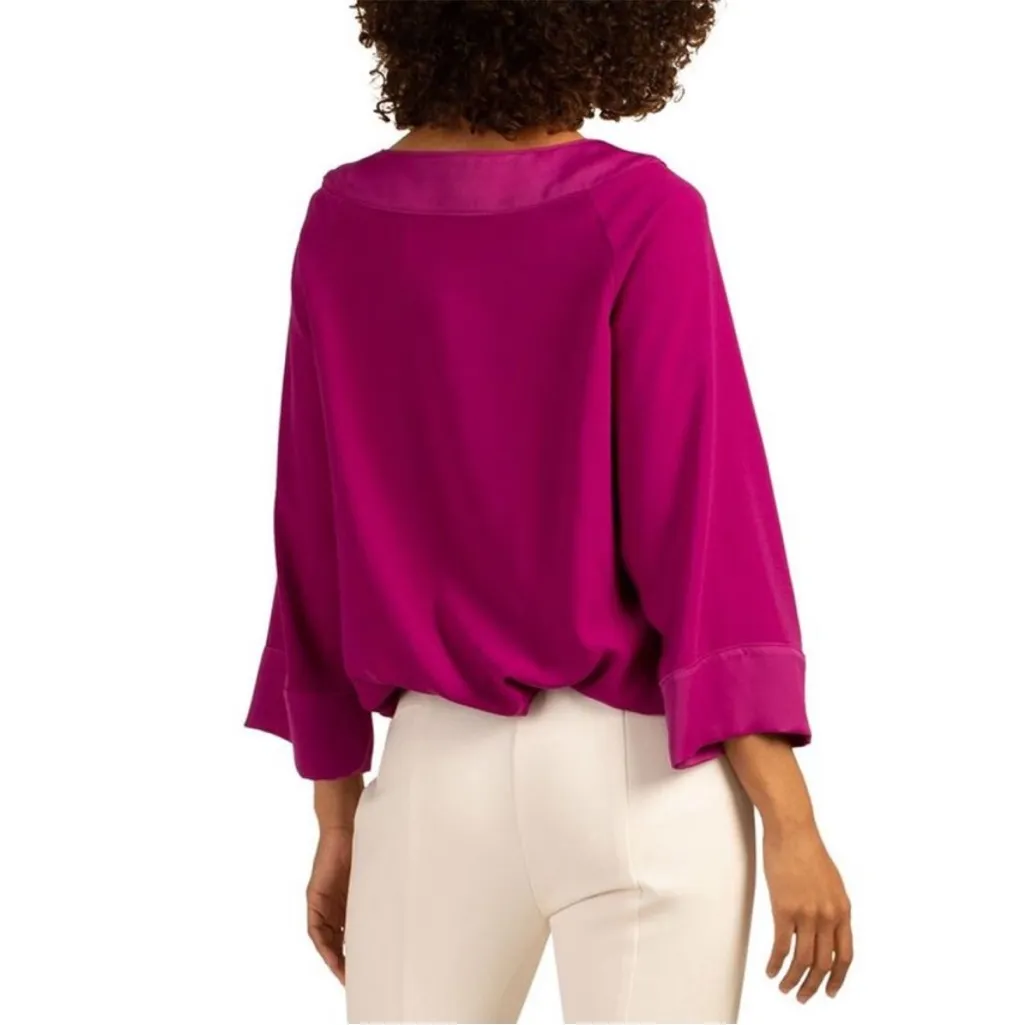 NWT Trina Turk Constellation Top in Purple Fuschia Size M $228 - Image 3