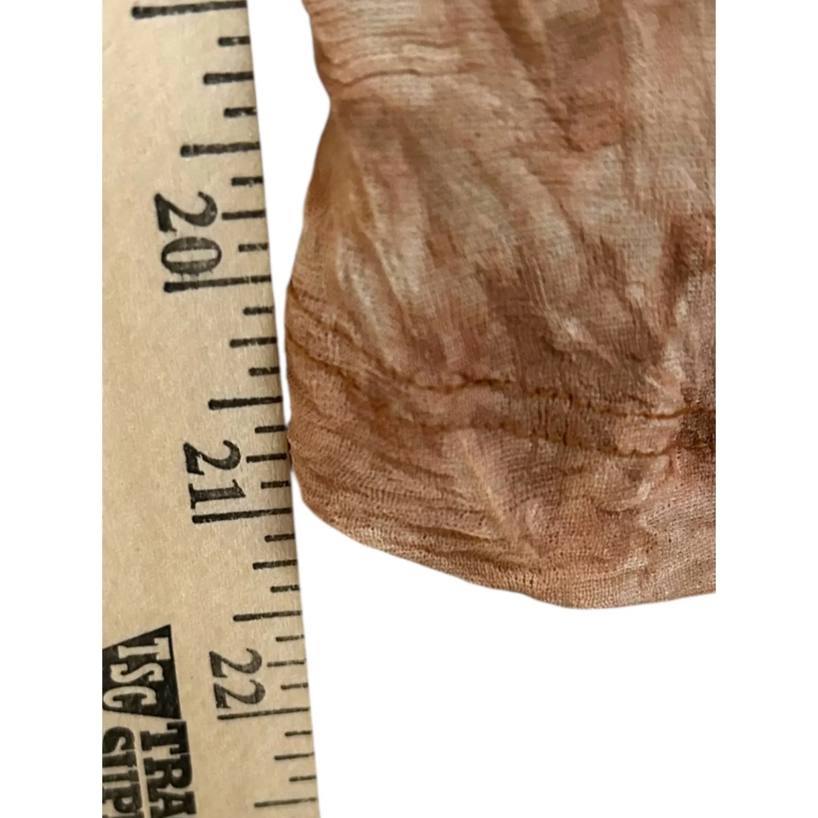 VTG Y2K Wet Seal Tie Dye Burnout Sheer Split Short Sleeve Ruffle Trim Top‎ Shirt - Image 6