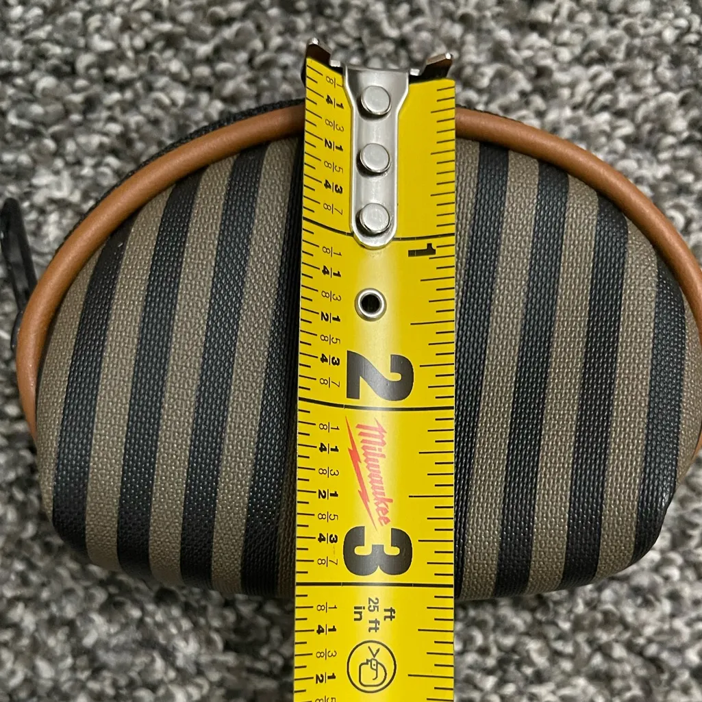 Vintage Allan Edward Black Brown Striped Crossbody Shoulder Bag Purse Wallet - Image 13