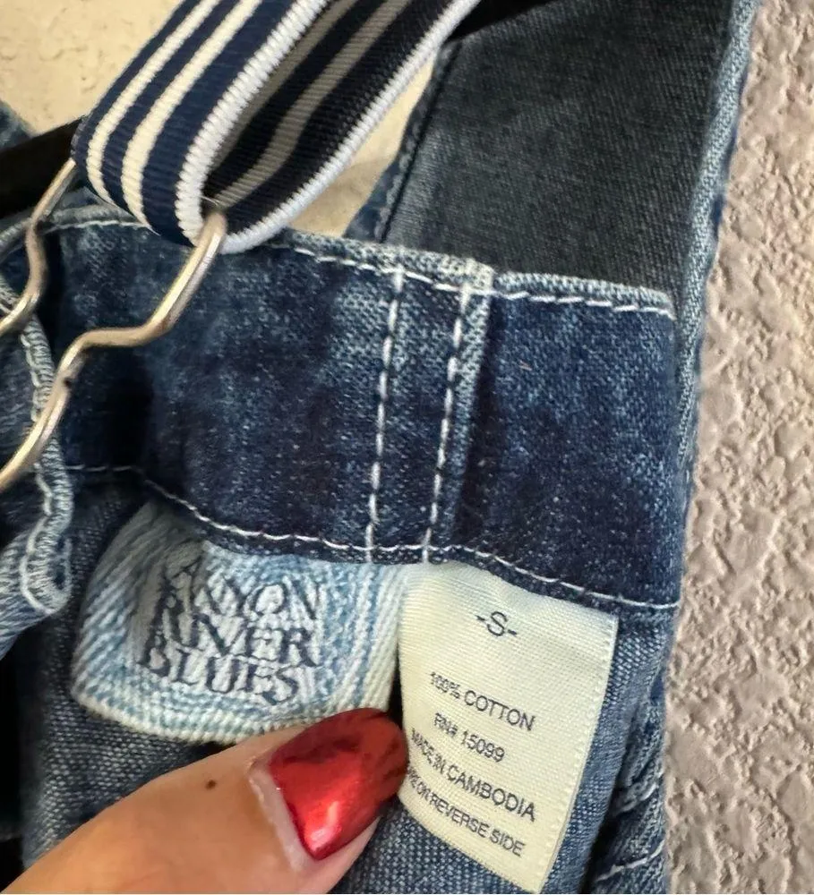 Canyon River Blues  Dark Wash Carpenter Relaxed Straight Overalls size small - Image 10