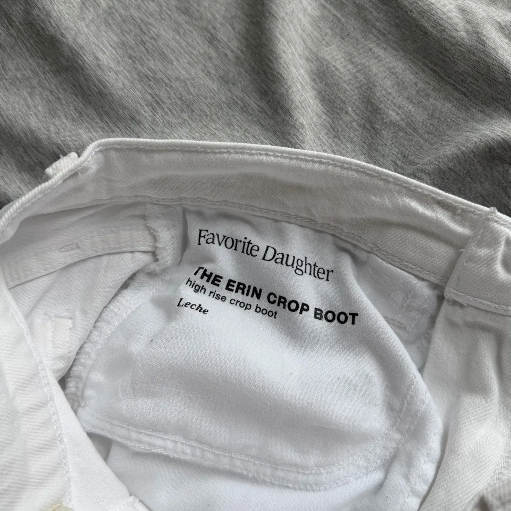 Favorite Daughter Jeans The Erin Crop Boot Leche Women’s 26 White Preppy - Image 10