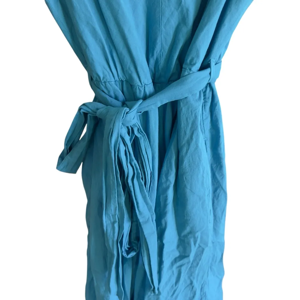 Xirena Karolina Dress Splash Blue Handkerchief Hem Cotton Midi Small - Image 7