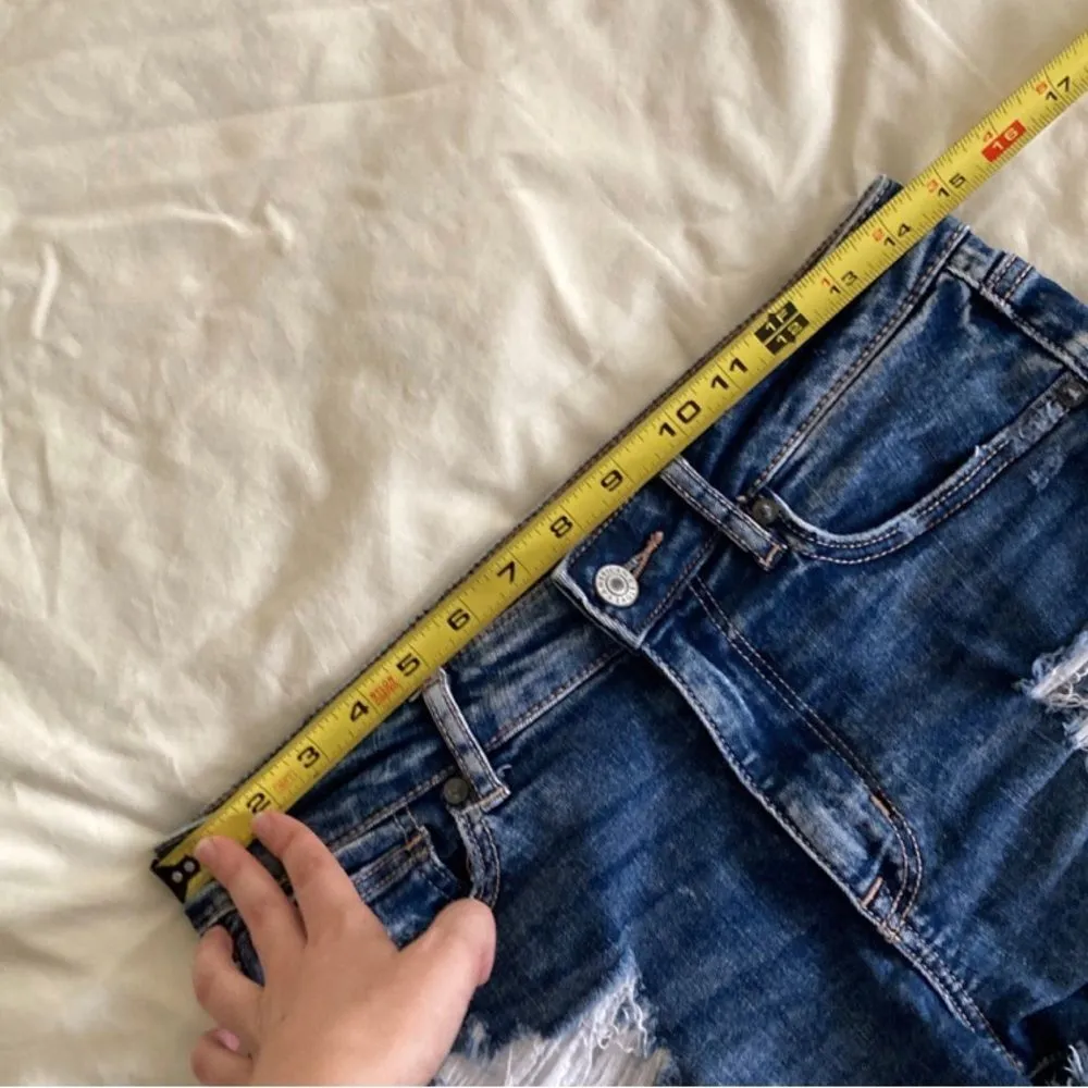 American Eagle High V-Rise Shortie Jean Shorts Next Level Stretch Size 6 Pockets - Image 6