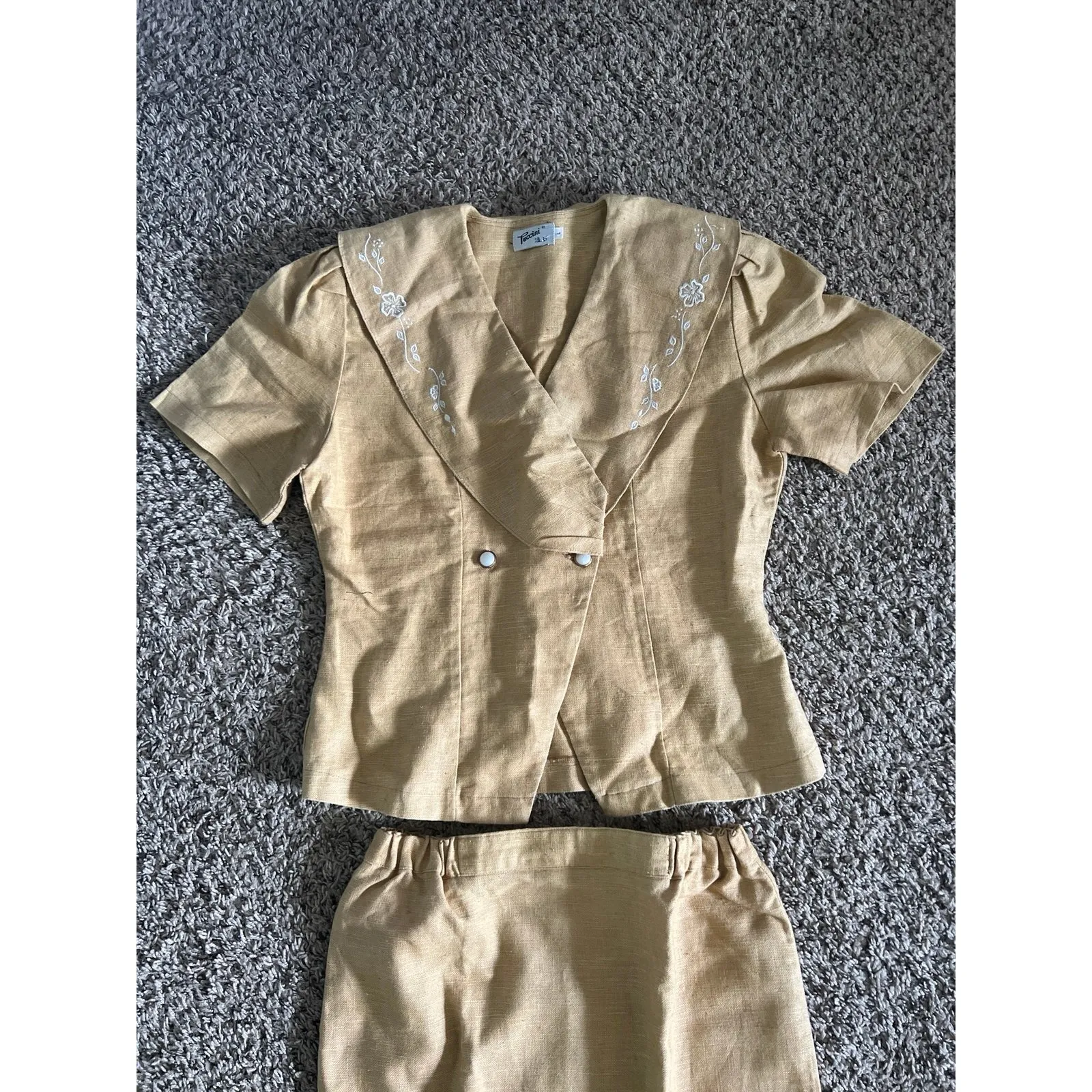 Vintage‎ Paccini Women's 2 piece Tweed Skirt suit Size large - Image 2