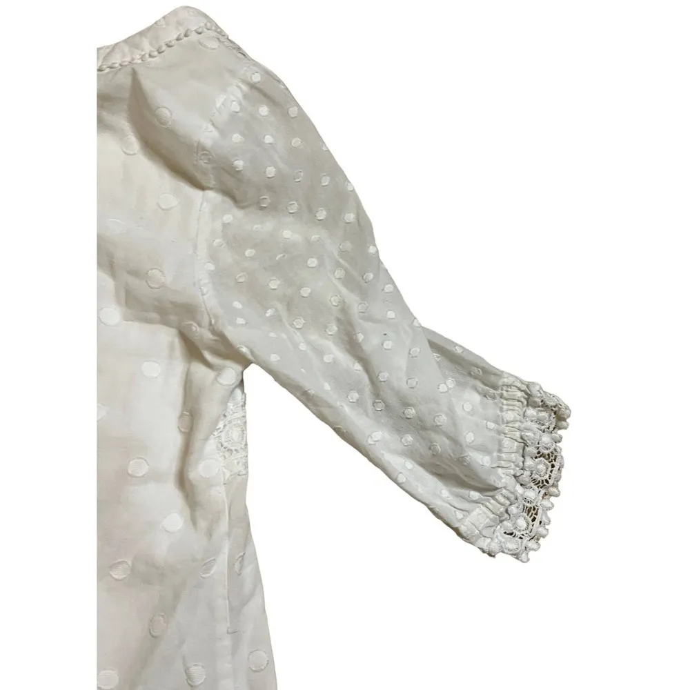 Long sleeve white dress size M - Image 8