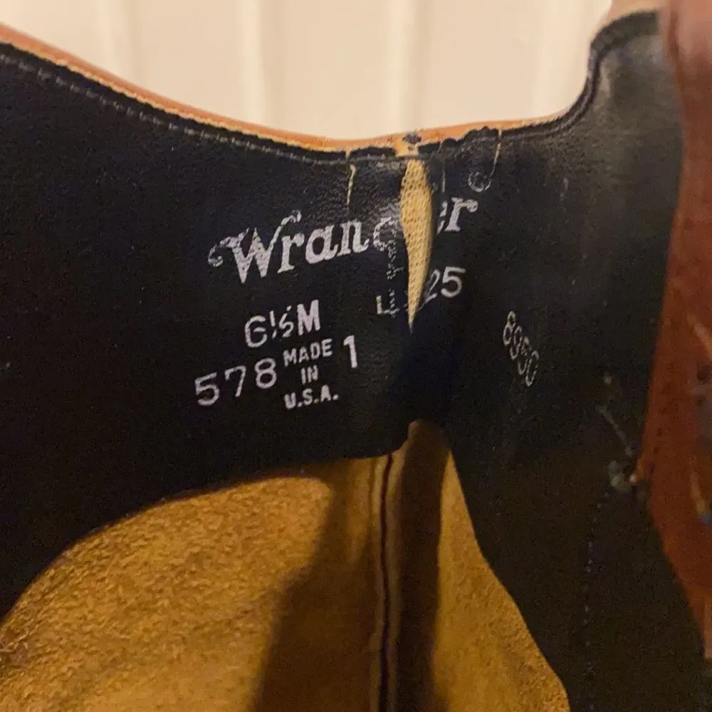 Vintage Wrangler Western Hippie Boots 70s 80s Boho A8 - Image 11