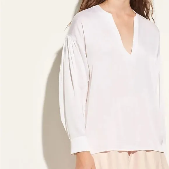 Vince • Ruched Back Split Neck Blouse - Image 15
