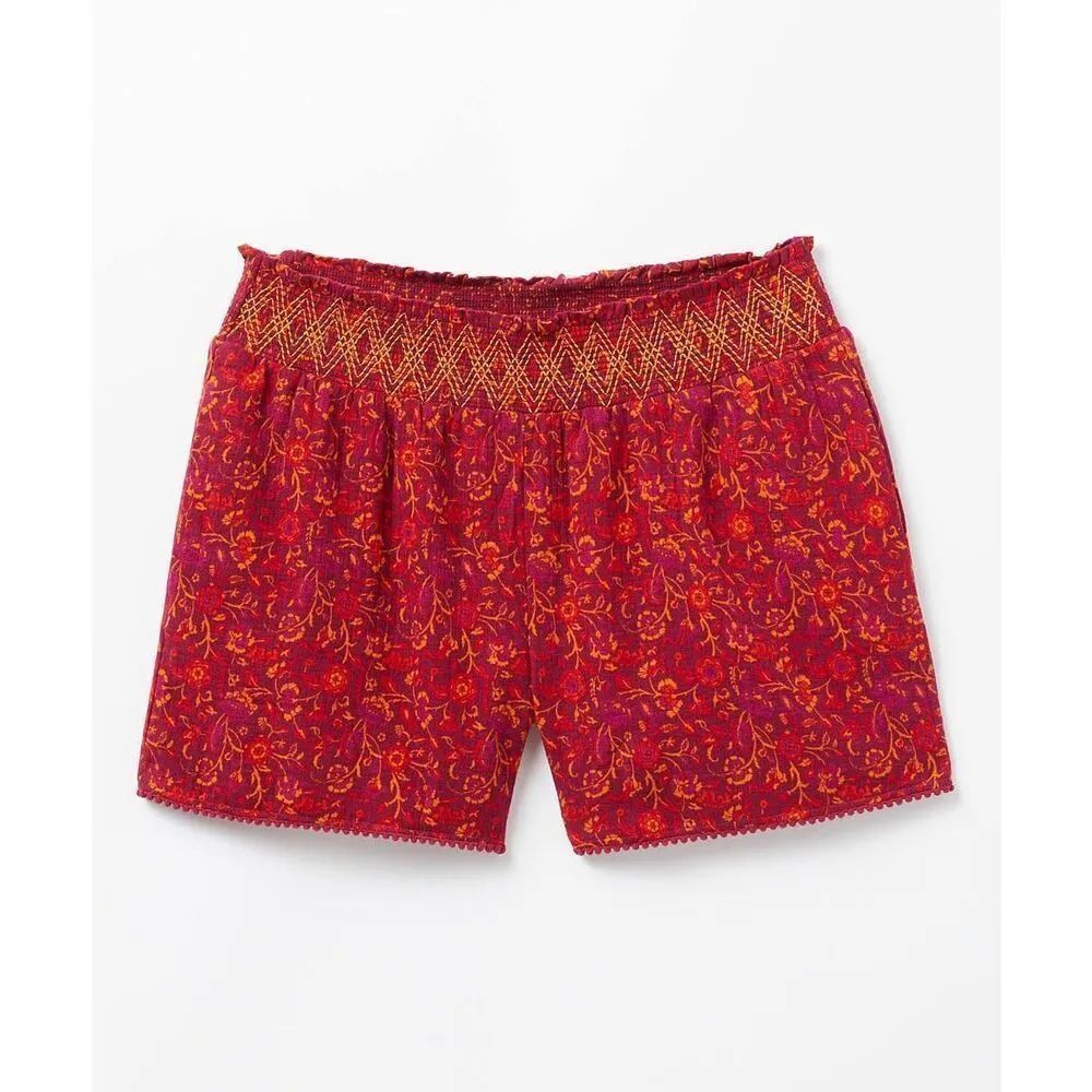 New Womens Matilda Jane Enchanted Garden Smocked Hawaiian Lei Printed Shorts - L - Image 2