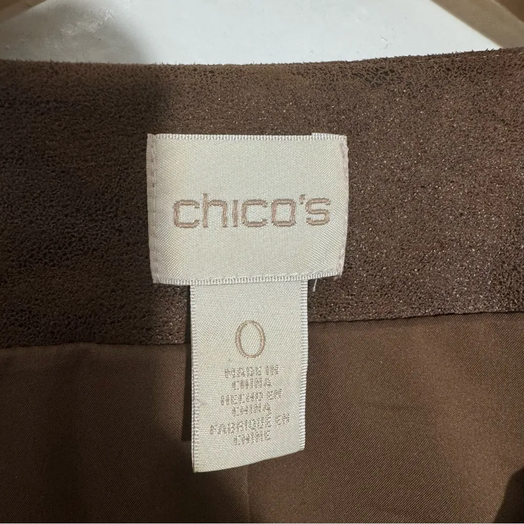 Chico's Edgy Faux-Leather Western Vest Brown‎ Size Small Chico's Size 0 - Image 7