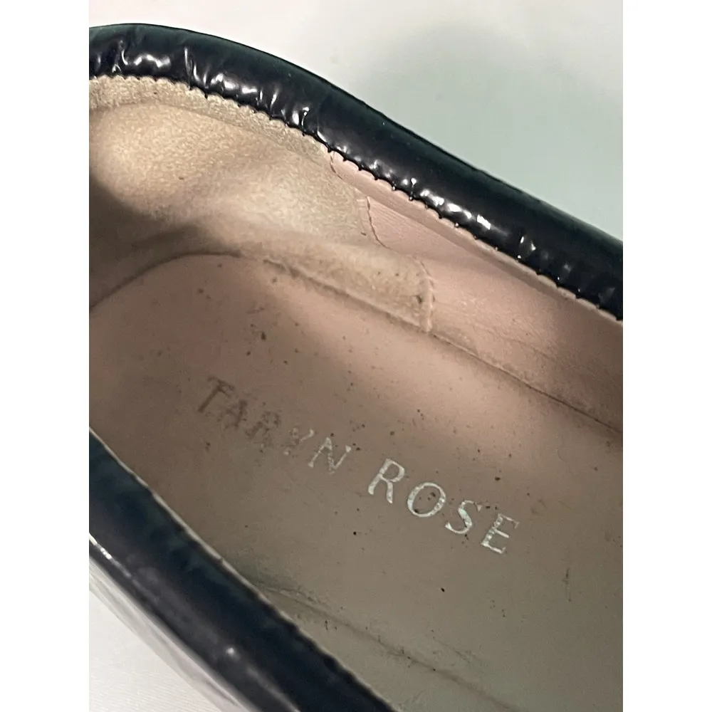 Taryn Rose Kendall Black Patent Square Toe‎ Flats 7.5 S-427 - Image 7
