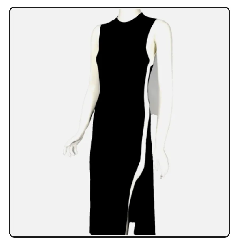 $340 Maje paris Split And Contrasting Ribbed Dress formal party designer classic - Image 5