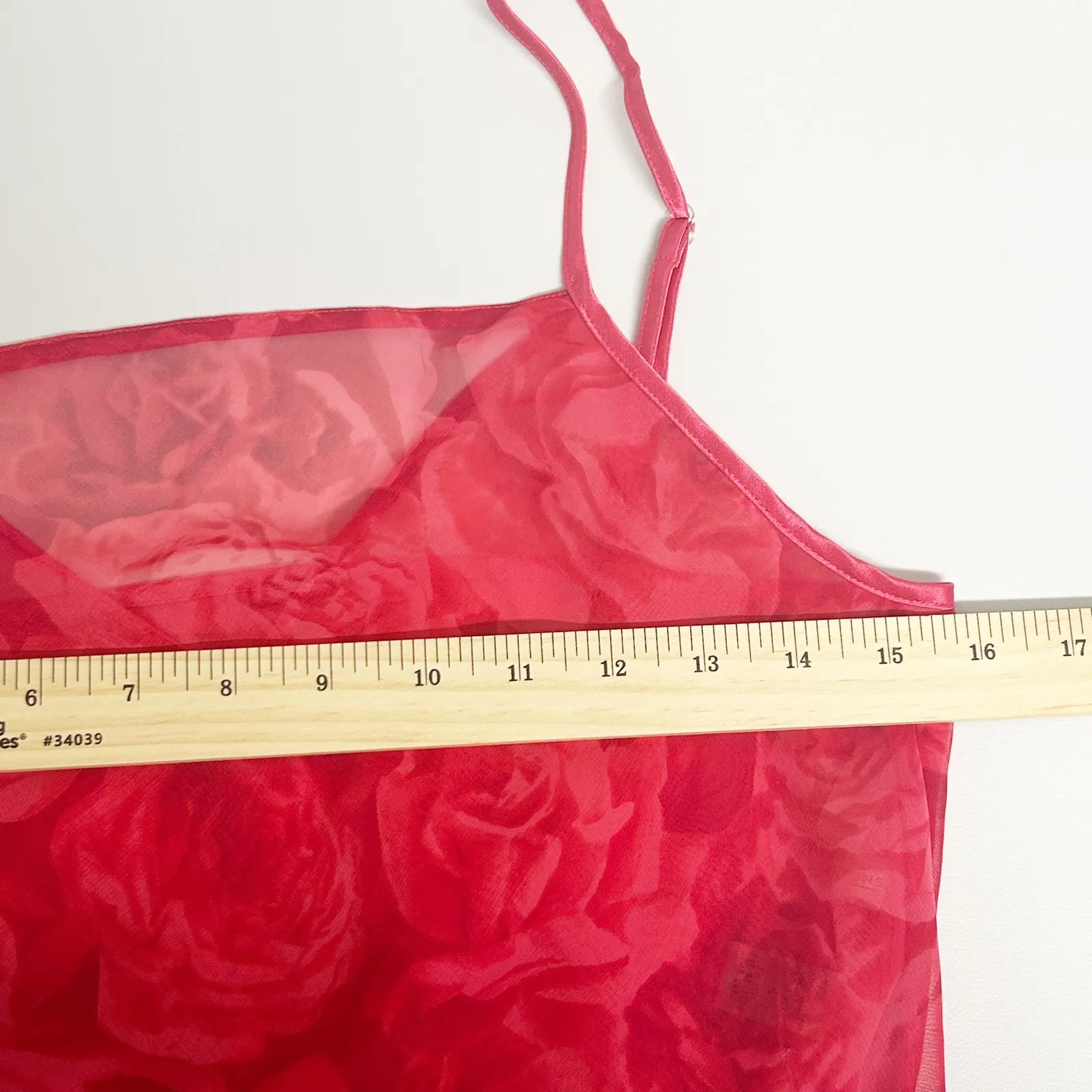 Valerie Stevens Womens Y2K Vintage Floral Rose‎ Print Chiffon Slip Dress Size S - Image 9