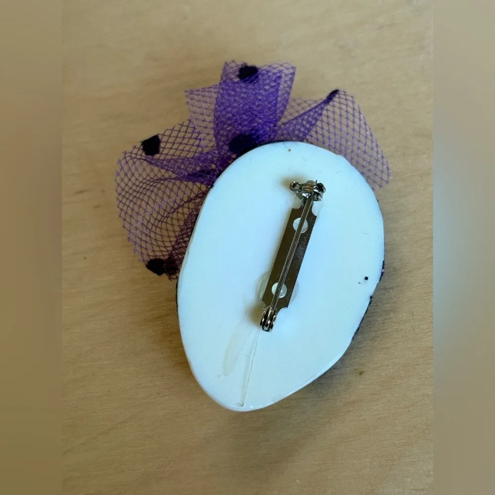 Purple Glitter Theater Face Brooch - Image 3
