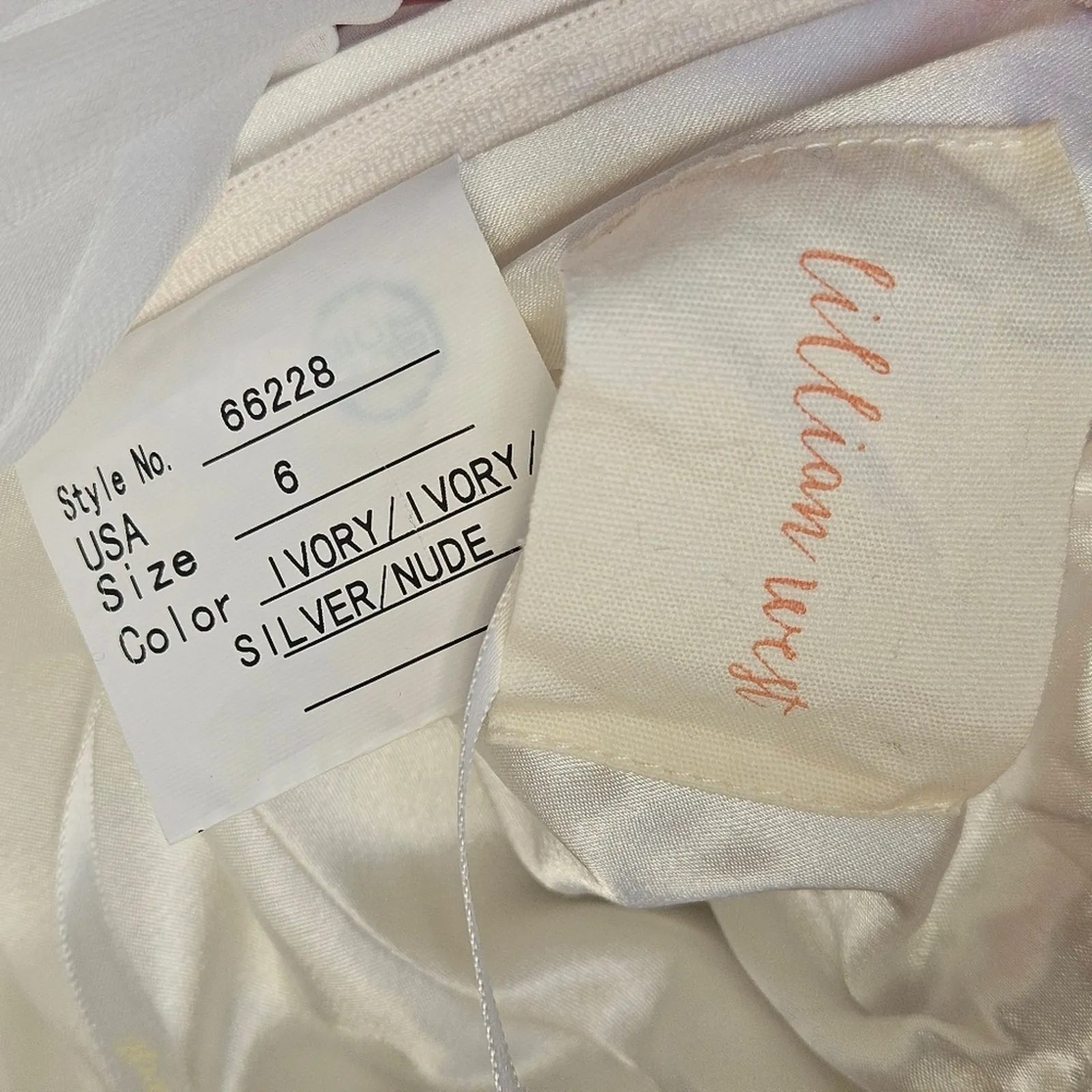 Lillian West Wedding Dress Gown‎ Off the Shoulder Style 66228 Slit Ethereal Boho White Size 2 - Image 13